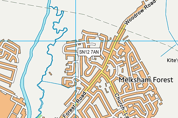 SN12 7AN map - OS VectorMap District (Ordnance Survey)