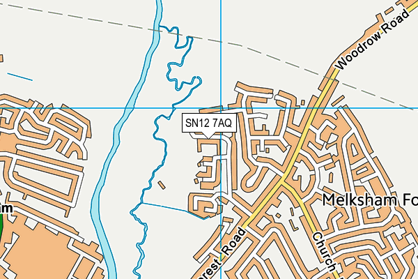 SN12 7AQ map - OS VectorMap District (Ordnance Survey)