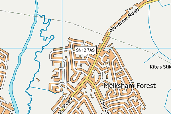 SN12 7AS map - OS VectorMap District (Ordnance Survey)