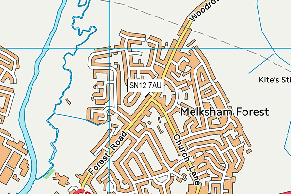 SN12 7AU map - OS VectorMap District (Ordnance Survey)