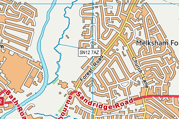 SN12 7AZ map - OS VectorMap District (Ordnance Survey)