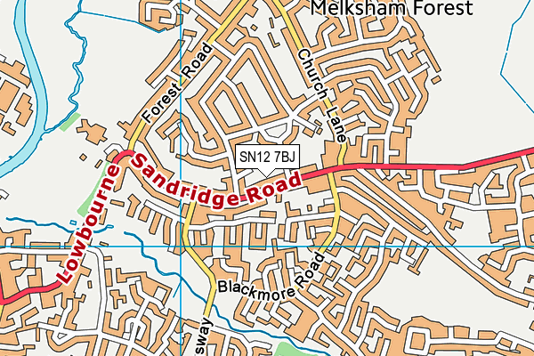 SN12 7BJ map - OS VectorMap District (Ordnance Survey)