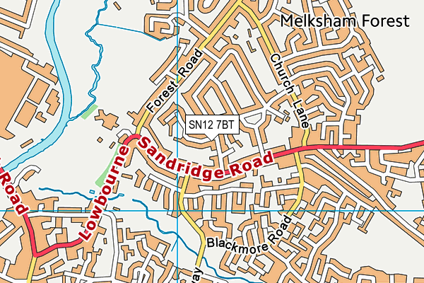 SN12 7BT map - OS VectorMap District (Ordnance Survey)