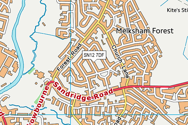 SN12 7DF map - OS VectorMap District (Ordnance Survey)