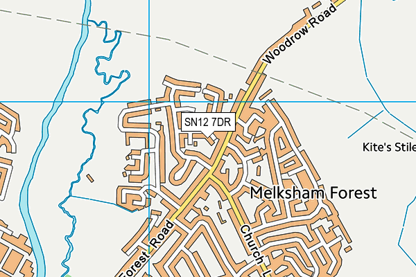 SN12 7DR map - OS VectorMap District (Ordnance Survey)
