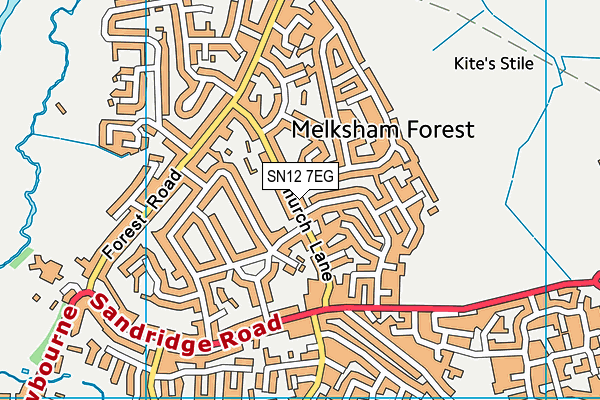 SN12 7EG map - OS VectorMap District (Ordnance Survey)