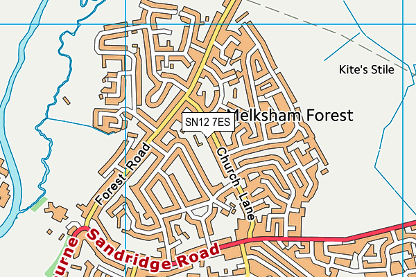 SN12 7ES map - OS VectorMap District (Ordnance Survey)