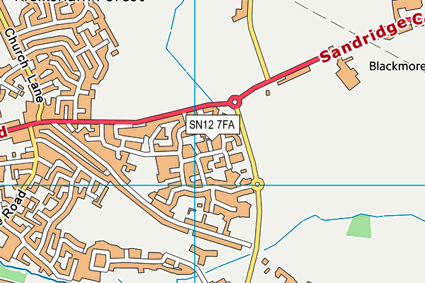 SN12 7FA map - OS VectorMap District (Ordnance Survey)