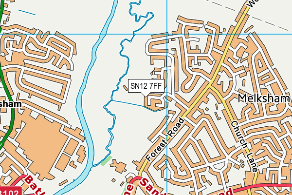 SN12 7FF map - OS VectorMap District (Ordnance Survey)