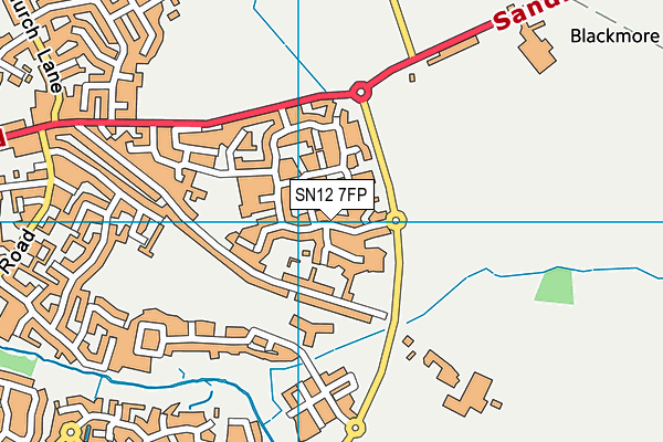 SN12 7FP map - OS VectorMap District (Ordnance Survey)