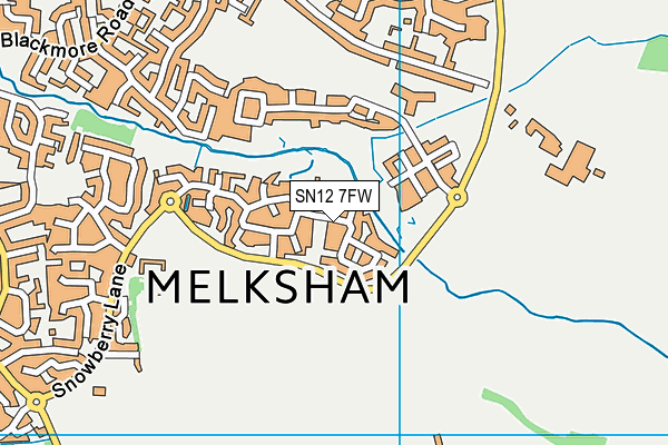 SN12 7FW map - OS VectorMap District (Ordnance Survey)