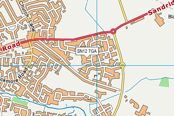 SN12 7GA map - OS VectorMap District (Ordnance Survey)