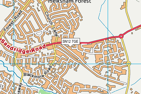 SN12 7GE map - OS VectorMap District (Ordnance Survey)