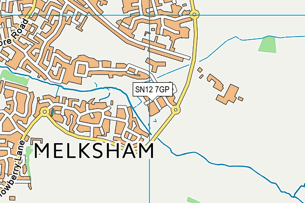 SN12 7GP map - OS VectorMap District (Ordnance Survey)