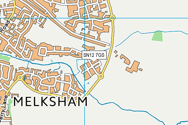 SN12 7GS map - OS VectorMap District (Ordnance Survey)