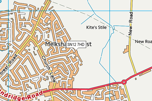 SN12 7HD map - OS VectorMap District (Ordnance Survey)