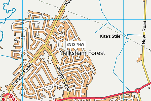 SN12 7HW map - OS VectorMap District (Ordnance Survey)