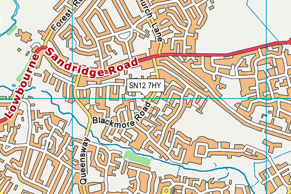 SN12 7HY map - OS VectorMap District (Ordnance Survey)