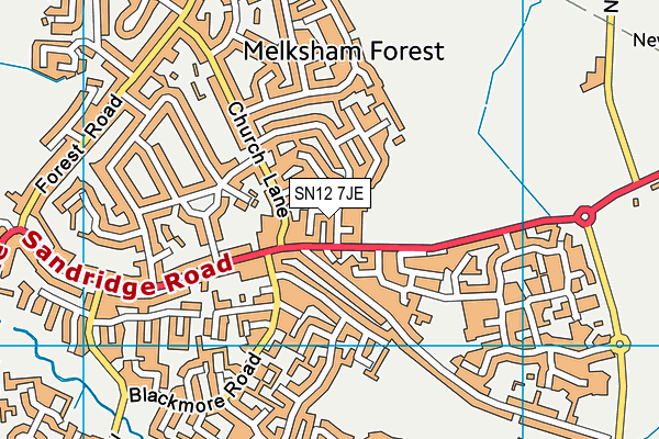 SN12 7JE map - OS VectorMap District (Ordnance Survey)