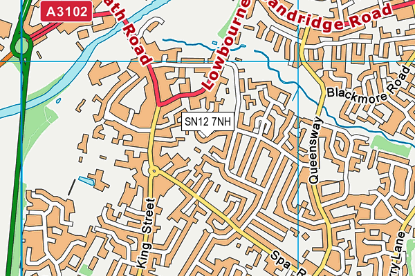 SN12 7NH map - OS VectorMap District (Ordnance Survey)