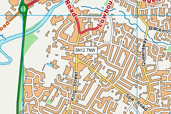 SN12 7NW map - OS VectorMap District (Ordnance Survey)