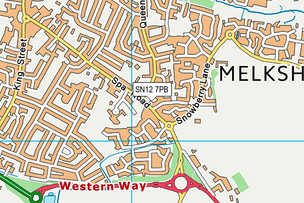 SN12 7PB map - OS VectorMap District (Ordnance Survey)