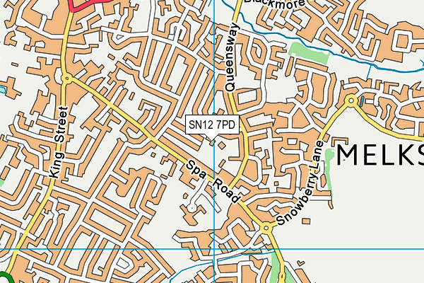 SN12 7PD map - OS VectorMap District (Ordnance Survey)