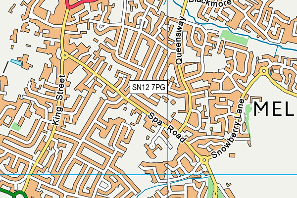 SN12 7PG map - OS VectorMap District (Ordnance Survey)