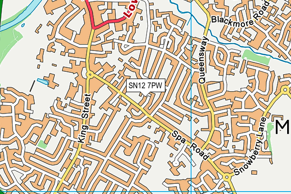 SN12 7PW map - OS VectorMap District (Ordnance Survey)