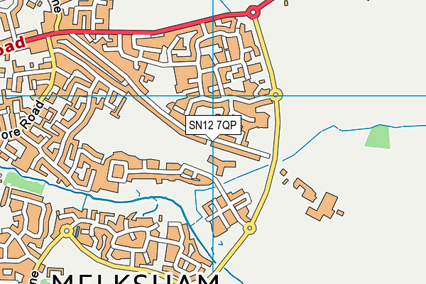 SN12 7QP map - OS VectorMap District (Ordnance Survey)