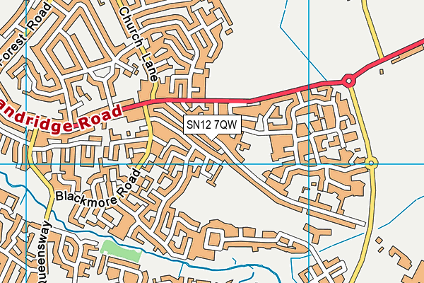 SN12 7QW map - OS VectorMap District (Ordnance Survey)