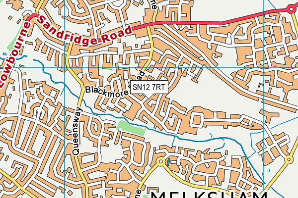 SN12 7RT map - OS VectorMap District (Ordnance Survey)