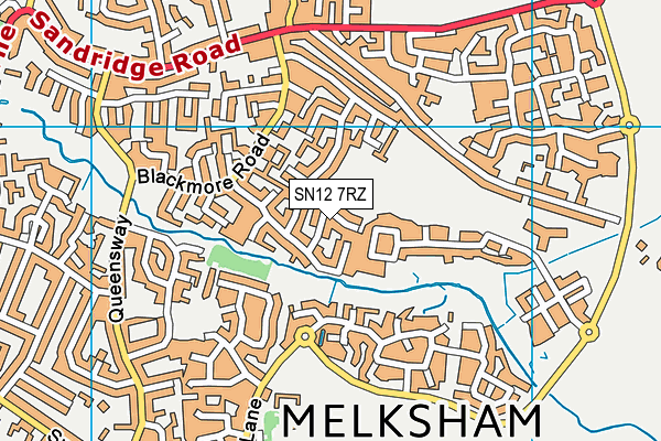 SN12 7RZ map - OS VectorMap District (Ordnance Survey)