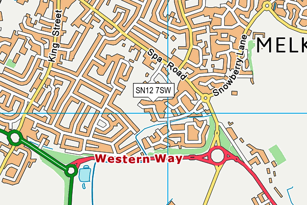 SN12 7SW map - OS VectorMap District (Ordnance Survey)