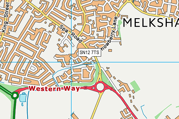 SN12 7TS map - OS VectorMap District (Ordnance Survey)