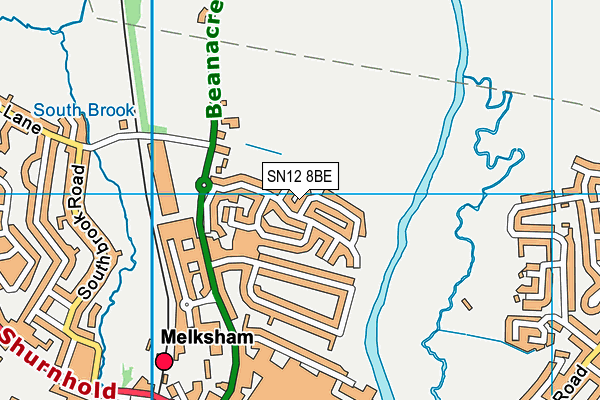 SN12 8BE map - OS VectorMap District (Ordnance Survey)