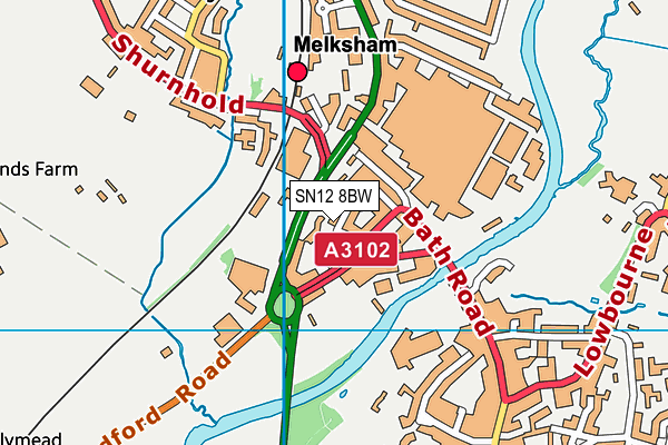 SN12 8BW map - OS VectorMap District (Ordnance Survey)