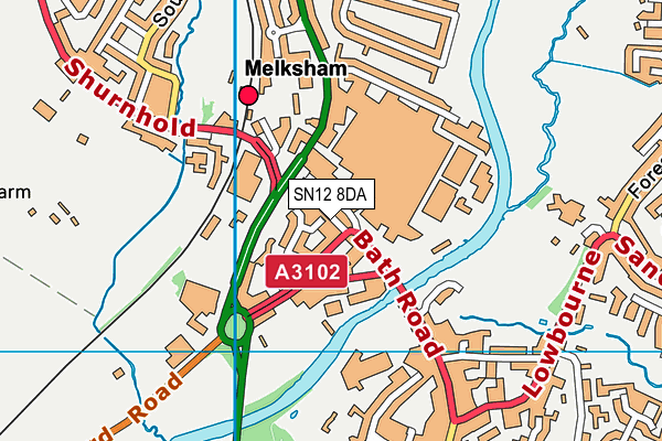 SN12 8DA map - OS VectorMap District (Ordnance Survey)