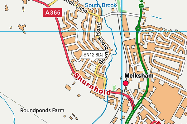 SN12 8DJ map - OS VectorMap District (Ordnance Survey)