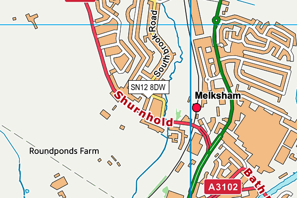 SN12 8DW map - OS VectorMap District (Ordnance Survey)