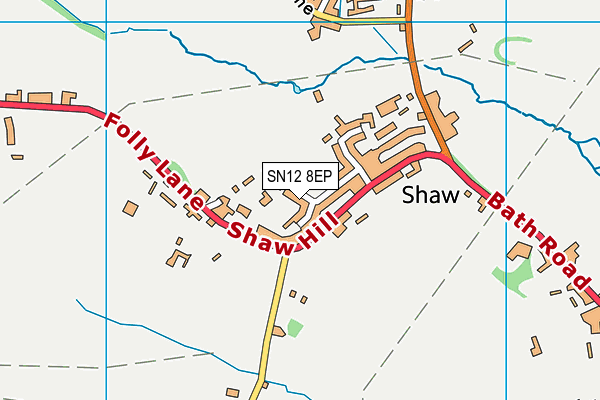 Shaw Village Hall map (SN12 8EP) - OS VectorMap District (Ordnance Survey)
