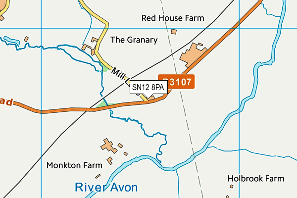 SN12 8PA map - OS VectorMap District (Ordnance Survey)