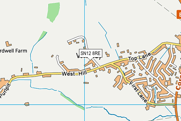 SN12 8RE map - OS VectorMap District (Ordnance Survey)