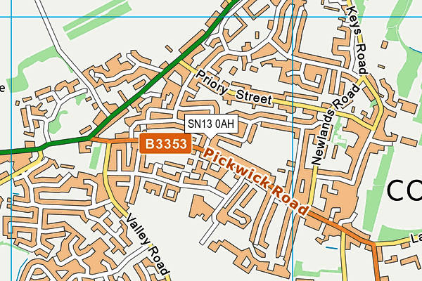 SN13 0AH map - OS VectorMap District (Ordnance Survey)