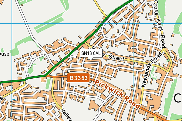 SN13 0AL map - OS VectorMap District (Ordnance Survey)