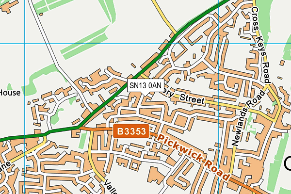 SN13 0AN map - OS VectorMap District (Ordnance Survey)