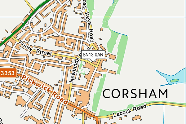 SN13 0AR map - OS VectorMap District (Ordnance Survey)