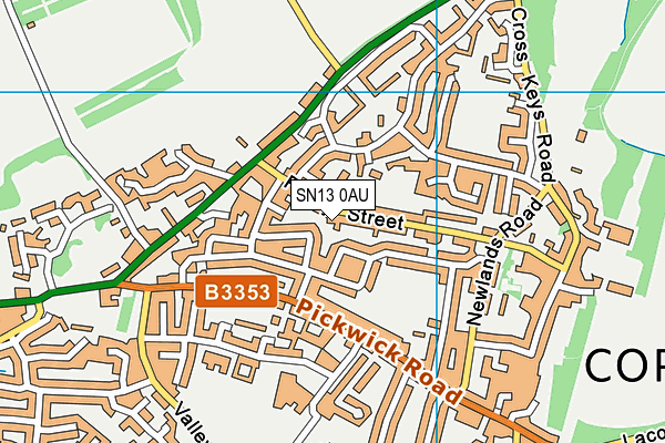 SN13 0AU map - OS VectorMap District (Ordnance Survey)