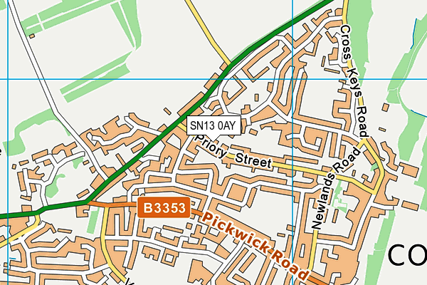 SN13 0AY map - OS VectorMap District (Ordnance Survey)