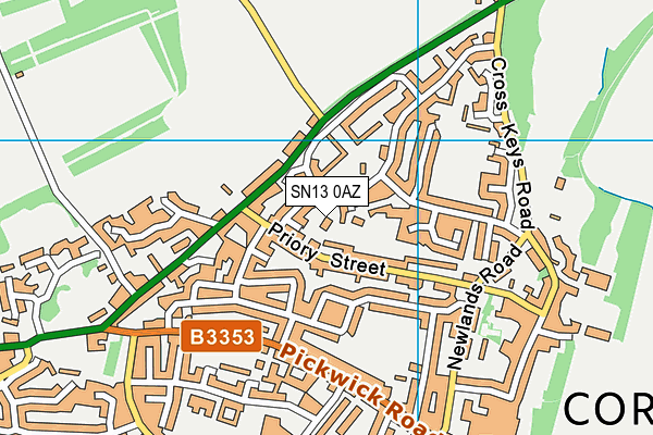 SN13 0AZ map - OS VectorMap District (Ordnance Survey)